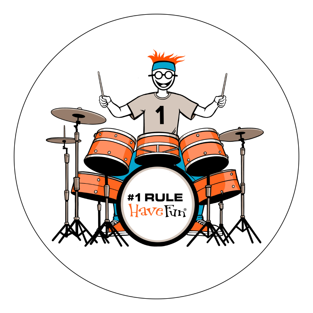Rock Drummer Sticker | #1 Rule Have Fun