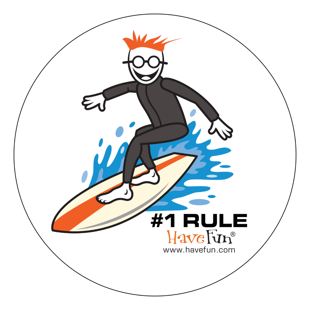 Surfer Sticker | #1 Rule Have Fun | Ride the Wave!