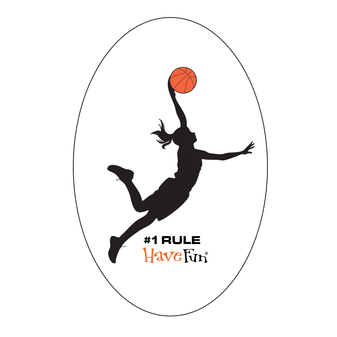 Women's Small Basketball Sticker | #1 Rule Have Fun