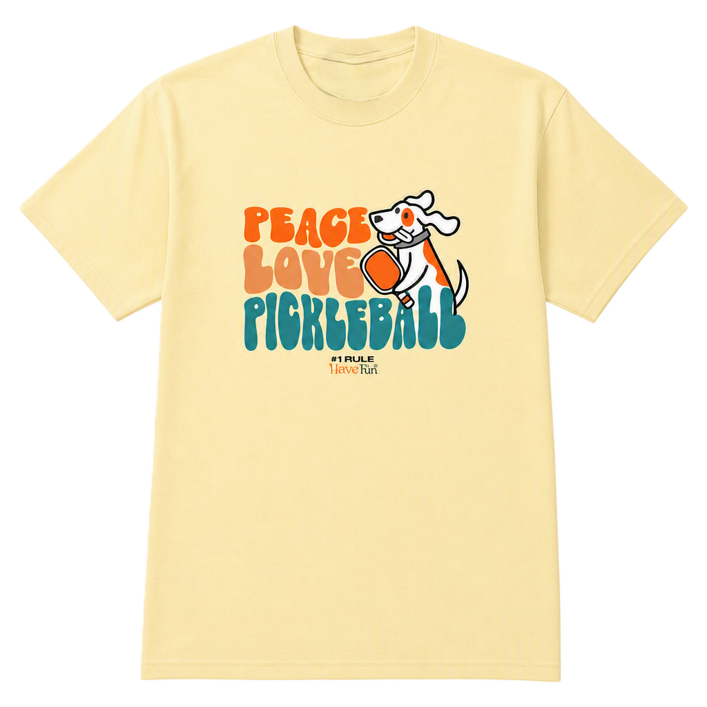 Peace Love Pickleball Dog T-Shirt | Fun Tee for Dog & Pickleball Fans