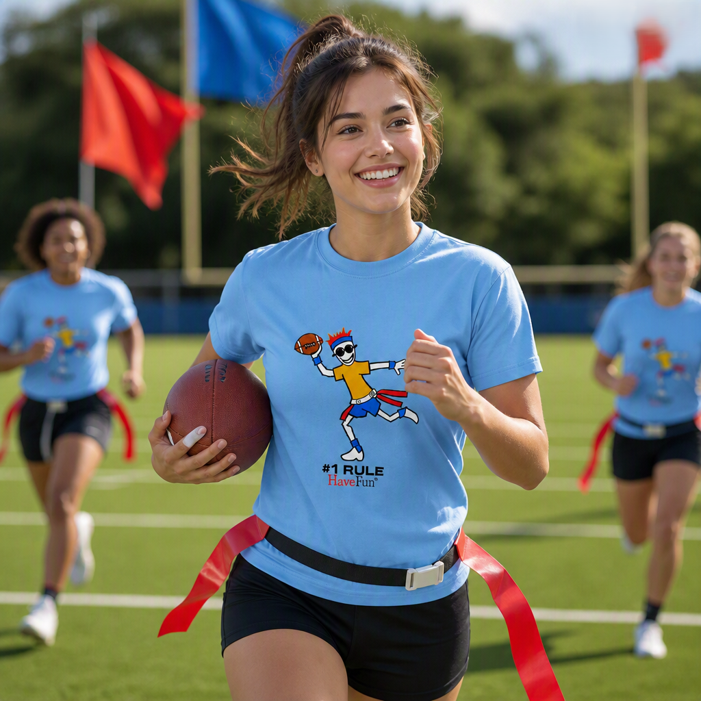 Flag Football Dog T-Shirt | Fun Tee for Dog Lovers
