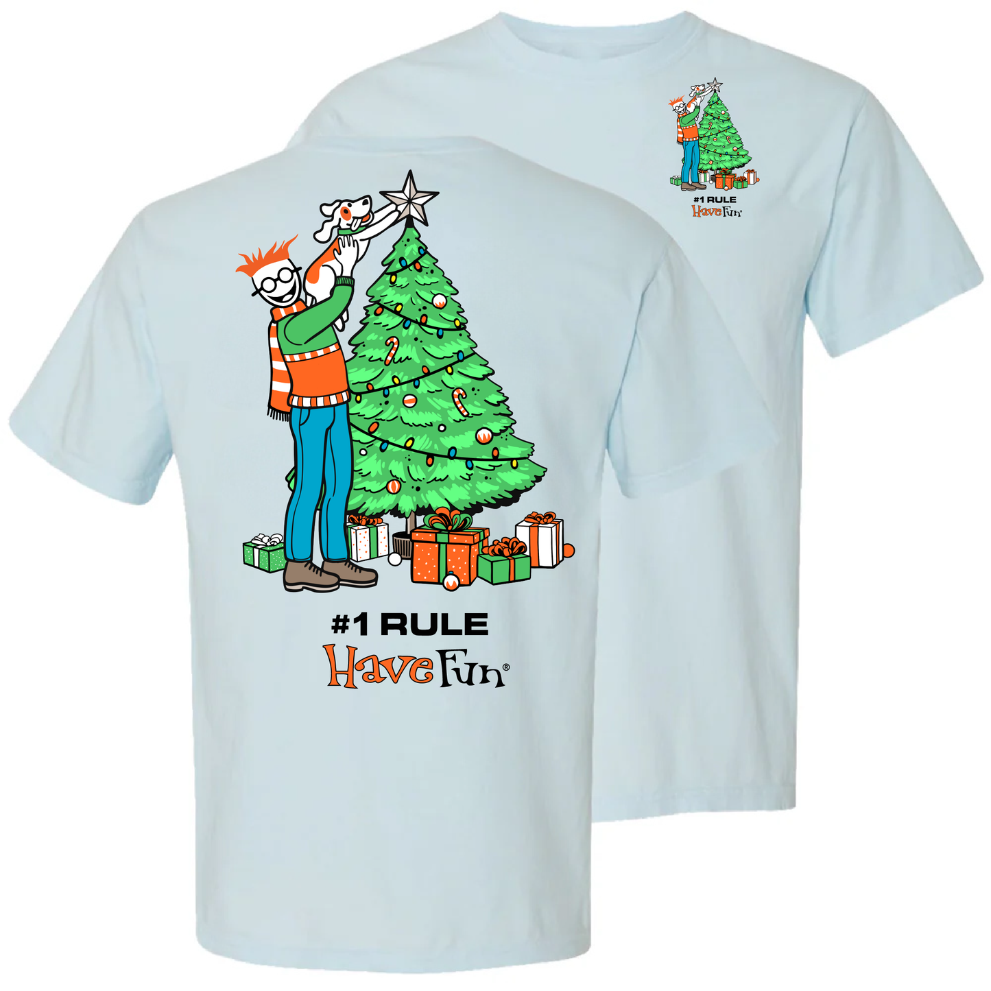 Have Fun Christmas Tree Chambray