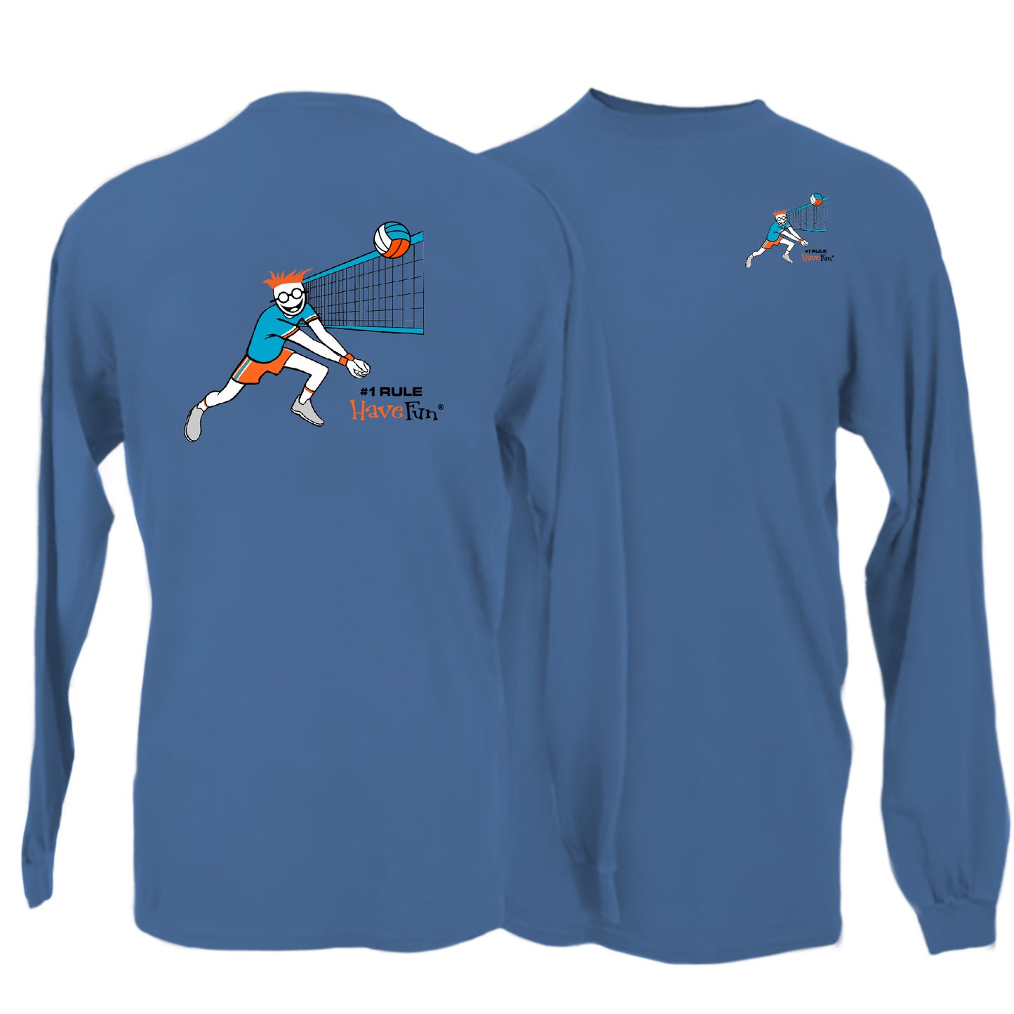 Volleyball Volley T-Shirt Long-Sleeve | #1 Rule Have Fun