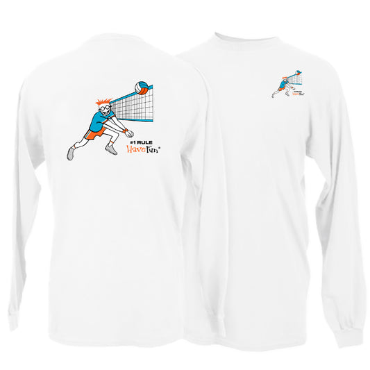 Volleyball Volley T-Shirt Long-Sleeve | #1 Rule Have Fun