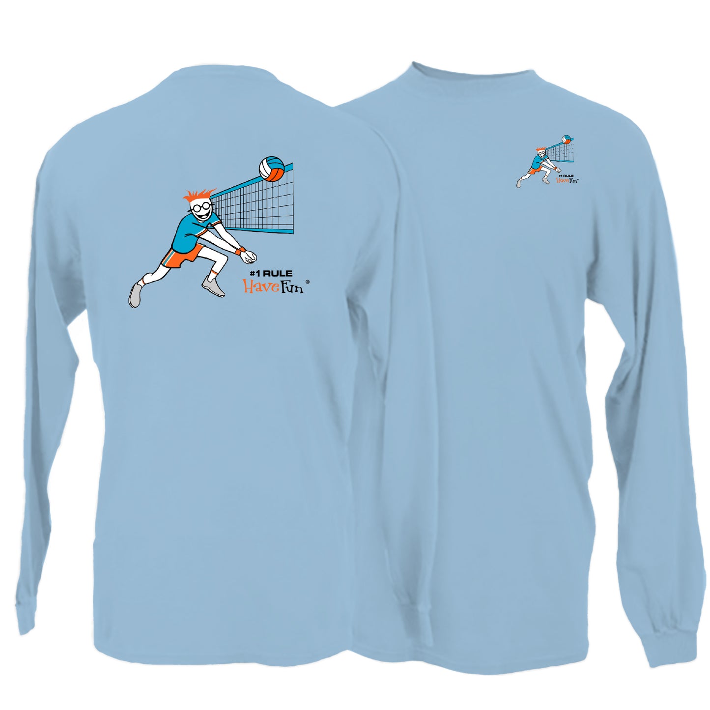 Volleyball Volley T-Shirt Long-Sleeve | #1 Rule Have Fun