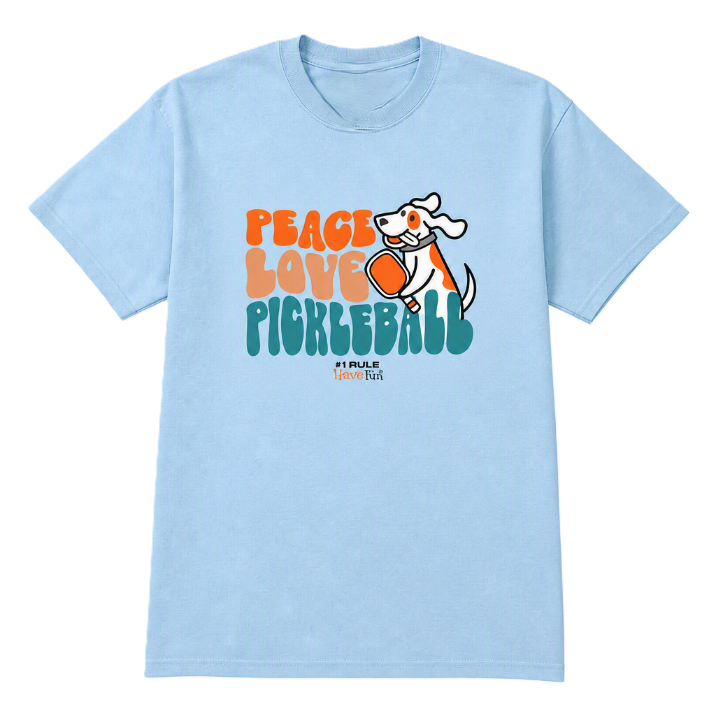 Peace Love Pickleball Dog T-Shirt | Fun Tee for Dog & Pickleball Fans
