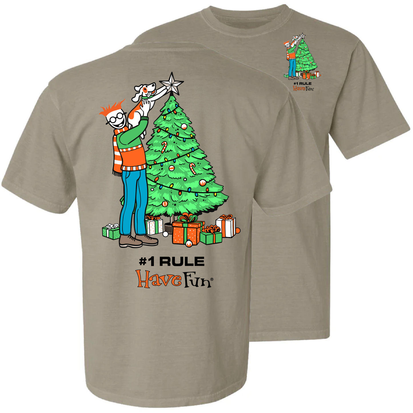 Have Fun Christmas Tree Chambray