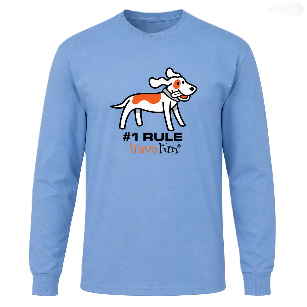 Carolina blue Have Fun long-sleeve T-shirt with dog design